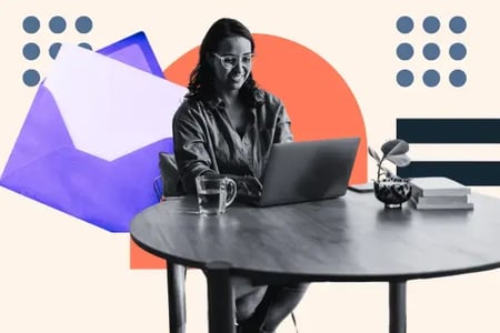 woman uses ai cold email generator for work